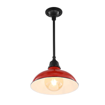 Jasper 12.25" Farmhouse Industrial Indoor/Outdoor Iron LED Pendant